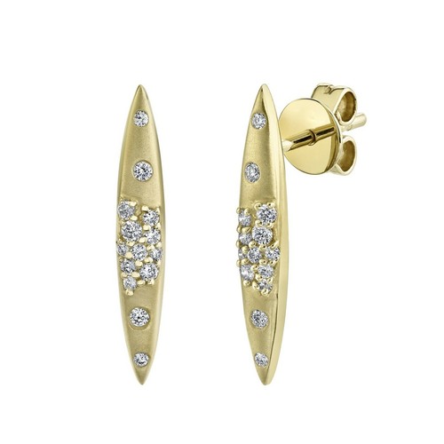 14k gelbgold diamant ohrringe - gelbgold,