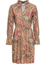 Paisley-Kleid Gr. 40/42 Oliv