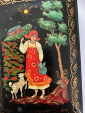 Original russische Lackdose - Palech  Сестица Аленушка и братец Иванушка 
