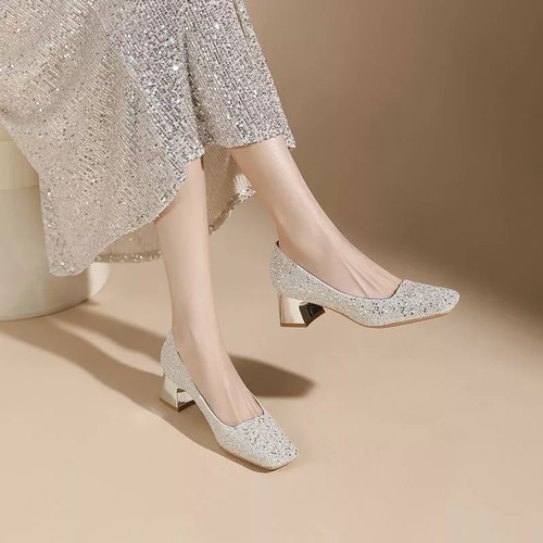 Damen pumps silber glitzer - pumps,