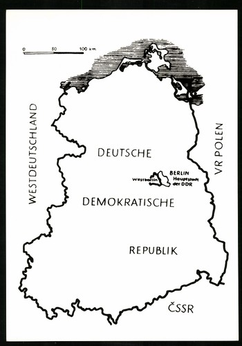 Fotografie grenzkarte der ddr - grenzkarte,