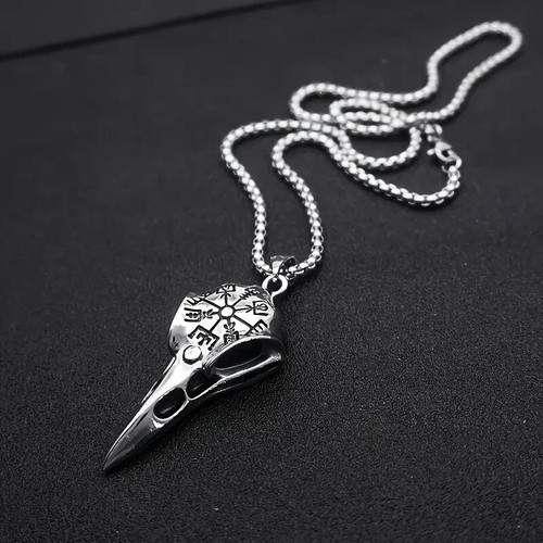 Raben skull vegvisir anhänger - skull,