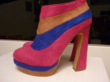 Stiefelletten pink royalblau