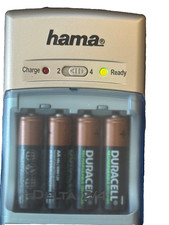 HAMA Schnell-Ladegerät Delta 2/4 für AA (NiCd und NiMH) Akkus mit Netzteil