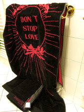 Zoeppritz since 1828 Wisdom Love DON'T STOP LOVE Badetuch Duschtuch pink schwarz