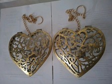 Metall Teelichthalter Herz Gold Hängend