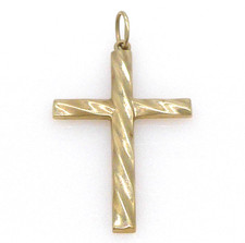 Anhänger 585 GOLD 14 Karat Gelbgold pendantif pendant Kreuz cross oro G3774/25