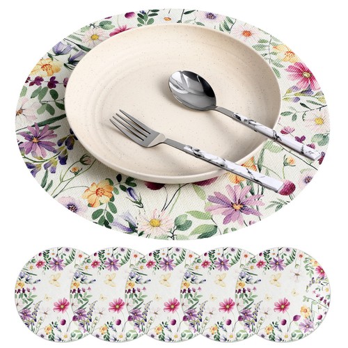 Pcs tischset floral runde - 6,