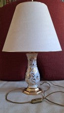 KOLARZ-Austrolux Tischleuchte, Porzellan, Gold, 56 cm hoch, Kegelschirm, Vintage