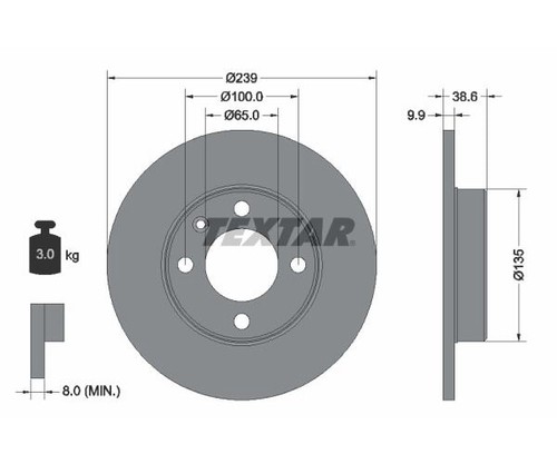 Textar bremsscheibe pro - 2x,