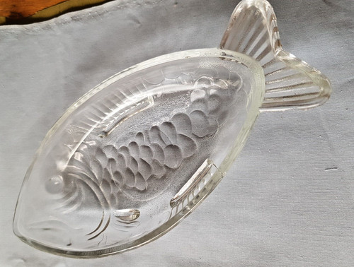 Glasplatte fisch pressglas - fisch,,