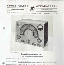 Falcke Apparatebau Schwebungssummer 107 Technische Daten