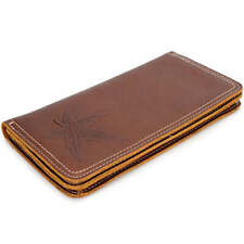 Vollnarbenleder Portemonnaie Schlanke Geldbörse  Mobiltelefone Karten Münzfach