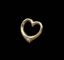 333/- 8KT Gelbgold Anhänger Gleiter in Herzform mit weißen simulierten Diamanten