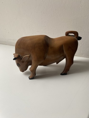Holz deko büffel figur - holz,
