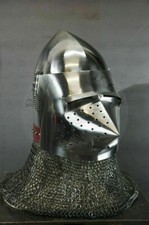 Custom SCA HNB 18 Gauge Stahl Mittelalter Schweine Gesicht Bascinet Helm mit ...