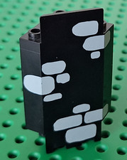 Lego Ecke 2345pb06 Burg Wand schwarz 3x3x6 bedruckt Zubehör 6086 6075 6085
