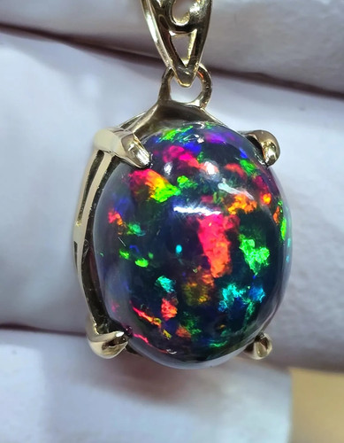 Charm schwarz opal anhänger - charm,