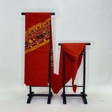 NAGOYA OBI VINTAGE Kimono Obi Japan OBI Seide rot japanisches Muster 1876