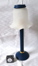 A25/62 Partylite Library  Messing Kerzenleuchter blau für Stabkerzen  36 cm