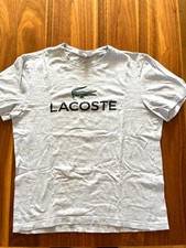 LACOSTE Shirt, Größe L regular, hellgrau mit großem Brust-Logo, guter Zustand