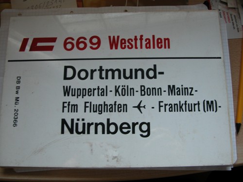 Zuglaufschild 668 669 - ic, 668/669