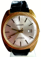 Vintage 70er Anker AHS Herren Handaufzug, Datum, vergoldet, läuft, gute Werte!!!