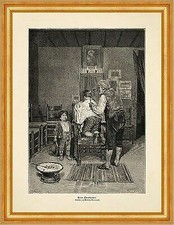 Beim Dorfbarbier Wilhelm Rosenstand Rasur Haarschnitt Kinder Friseur D 95 A3