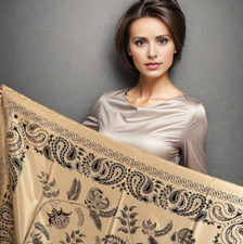 Seide Beige Seidentuch Bandana