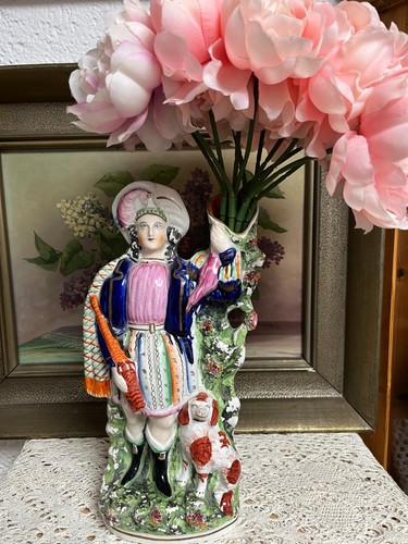 Staffordshire figur jäger mit - figur,