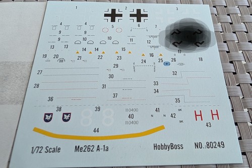 Decal messerschmitt 262a 1a - decal,