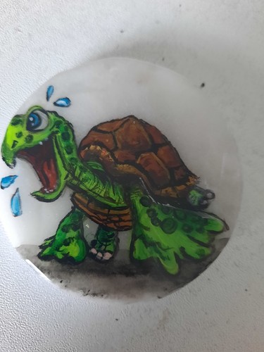 Bemalter stein schildkröte - bemalter,