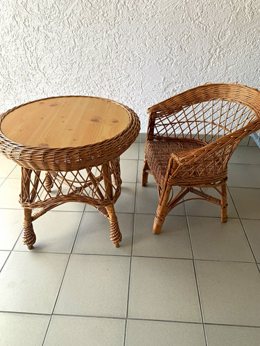 Tlg rattan tisch - 2-tlg.,