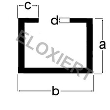 Alu C-Profil ELOXIERT 1 Meter