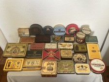 28 sehr alte Tabak Blechdosen Sammlung gut erhalten Konvolut aus aller Welt Rar