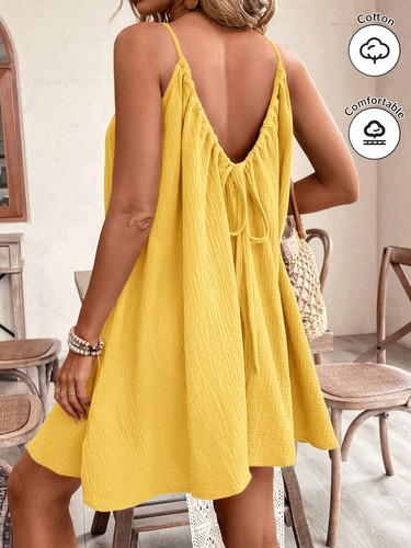 Kaffeebraunes cami sommerkleid - kaffeebraunes,