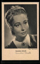 Schauspielerin Hannelorre Schroth ernst blickend, Ansichtskarte 