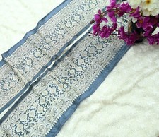 Vintage grauer Sari Bordüre