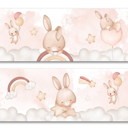 Bordüre hase ballons 15cm - bordüre,