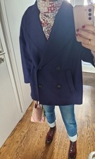 Trend Drykorn Runcom Kurz Mantel Jacke Oversize blau Gr. 36 38 M Herbst Winter 