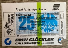 Eintrittskarte Eintracht Frankfurt vs. Waldhof Mannheim - DFB Pokal 1992/93