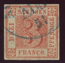 Sachsen Dreier Mi. Nr. 1a