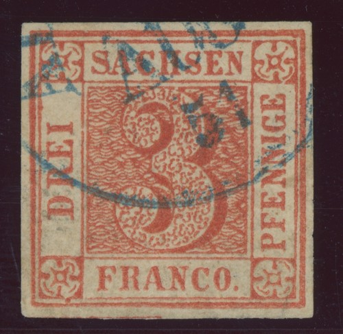 Sachsen dreier 1a - mi., nr.