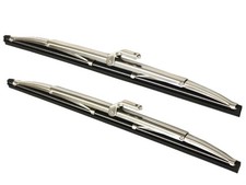 2 Edelstahl VA Scheibenwischer Wischerblätter für Fiat 124 im Chrom look