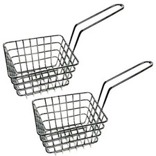 2er Set Mini Frittierkorb | Partyschale | Pommes Frites Friteusenkorb | Korb