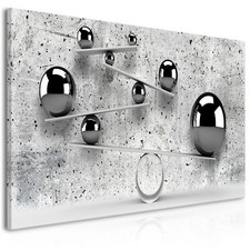 3D Kugeln Grau Silber Beton VLIES LEINWAND DEKO BILDER WANDBILDER XXL WOHNZIMMER