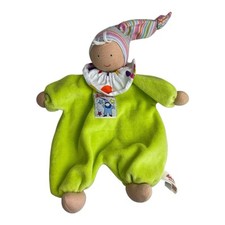 KÄTHE KRUSE Schmusetuch Wichtel Püppchen Zipfelmütze Rasselt grün Punkte