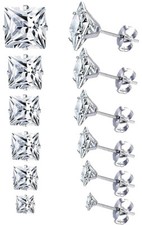 Edelstahl Ohrstecker Zirkonia