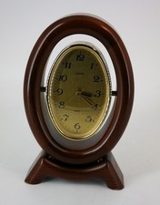 Tischuhr Holz Oval Gold Design