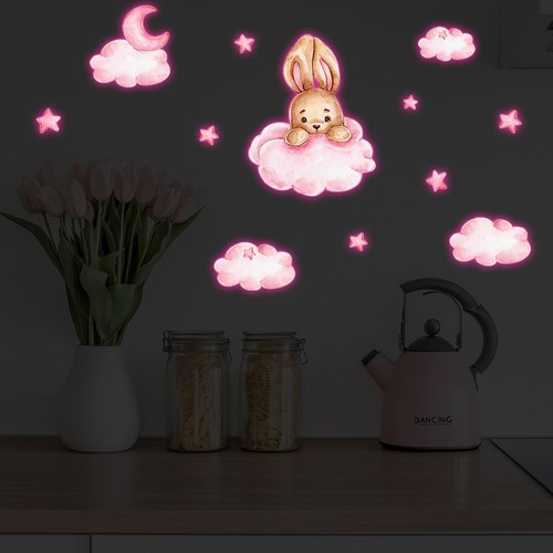 Wandtattoo leuchthase rosa - wandtattoo,